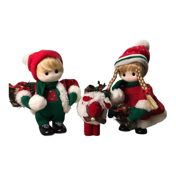 Vintage Terry's Village Christmas Boy & Girl Musical w/Moving Heads Collectable - Picture 2 of 8